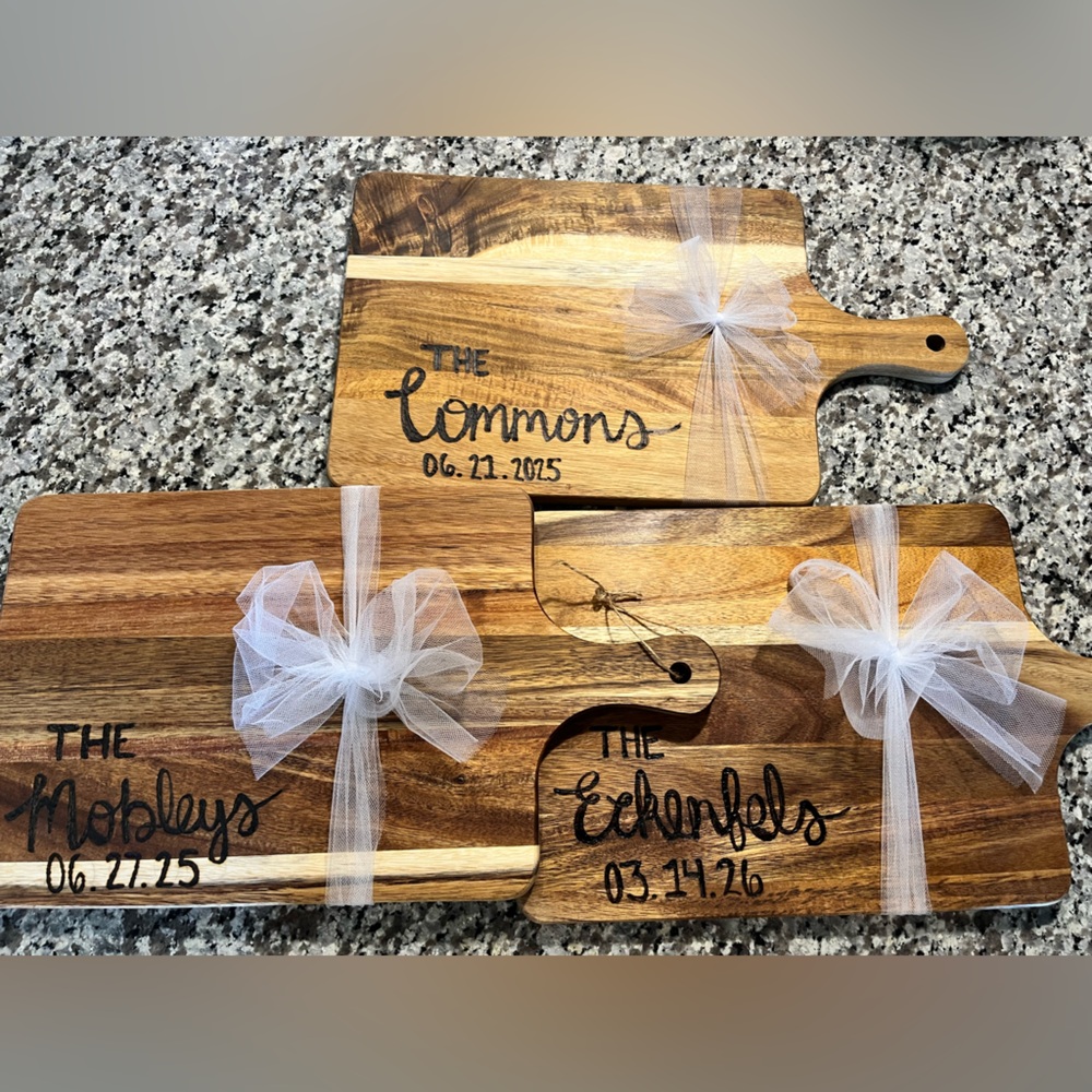 Personalized Wooden Cutting/Charcuterie Boards